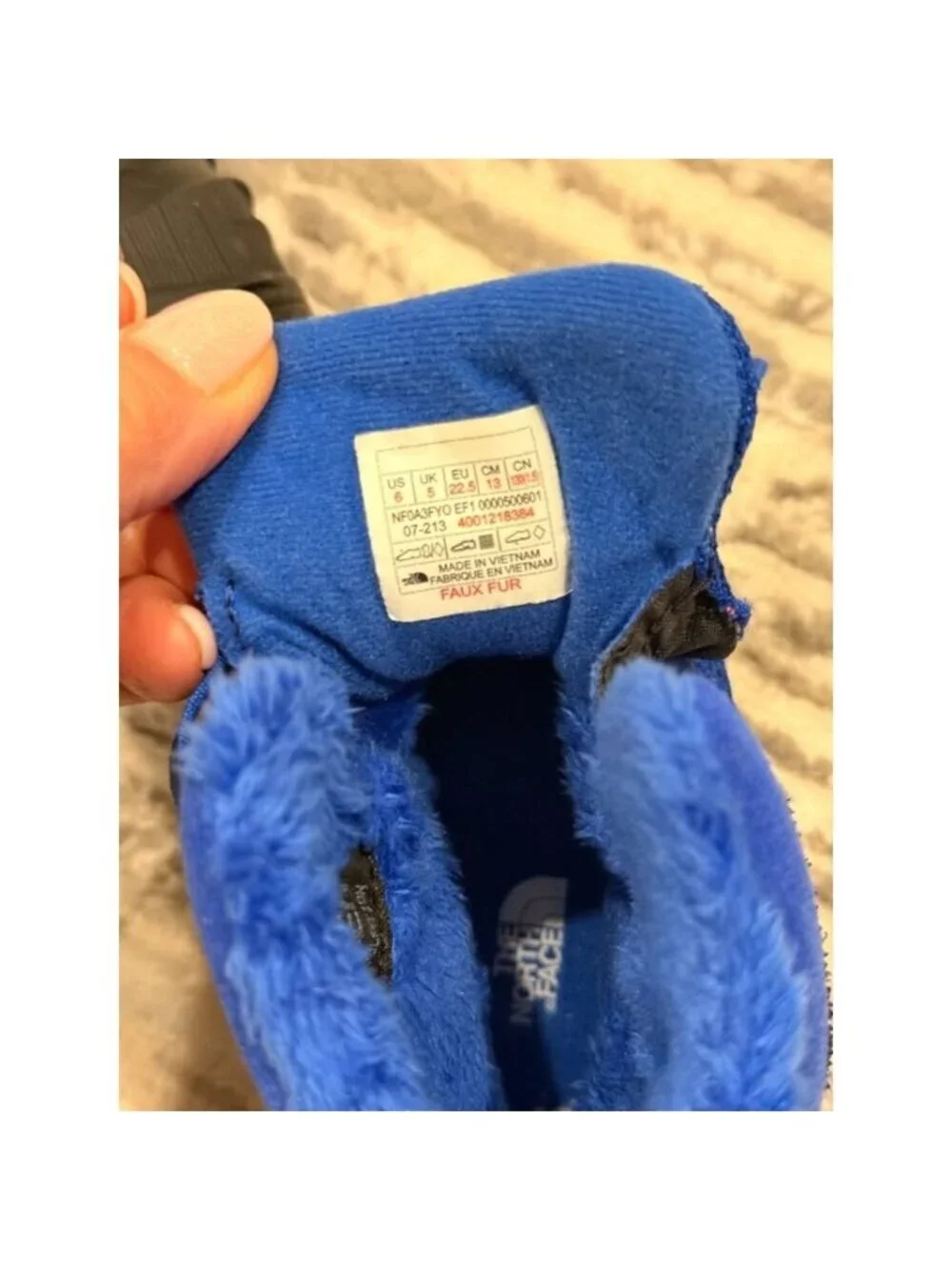 NEW The North Face kid Infant size 6 blue/blk Heatseeker Waterproof boots UNISEX